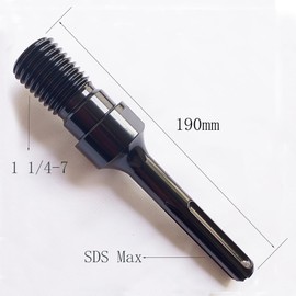 Core Drill Bits Adapter SDS Max Shank for Conversion Drilling Thread (Male:1 1/4"-7(1/2 BSP), Length:190mm)