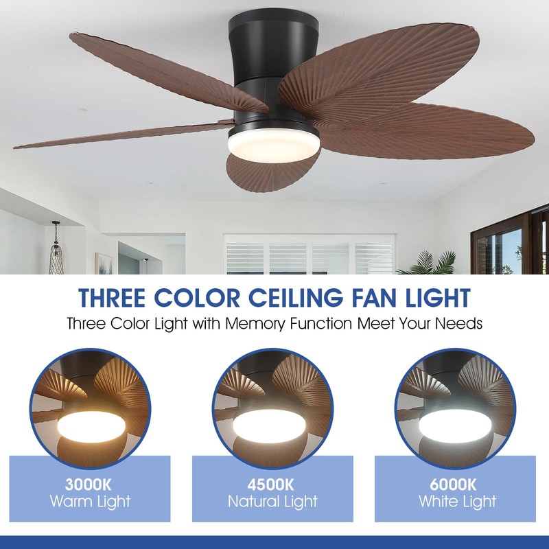 Surtime Palm Leaf Ceiling Fans with Lights-42 Tropical Ceiling Fan