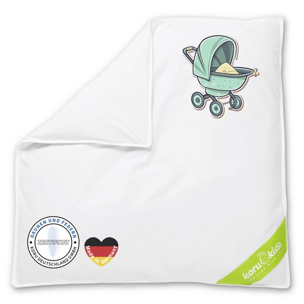 Koru Kids® Couverture pour poussette - 100 % duvet - Couverture pour bébé - 80 x 80 cm - Capacité : 180 g