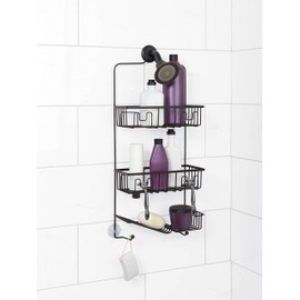 Zenna Home Shower Caddy Hanging Bathroom Organizer, Steel Shower Rack with 2 Shelves and Razor Hooks, Rust-Resistant Over Shower Head Caddy Featuring Inverted Bottle Storage, Oil Rubbed Bronze