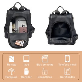 Mochilas para Mujer Antirrobo, Bolso Hombro Mochila para Dama, Tipo Mochila Oxford Impermeable, Bolsas de Mujer Gran Capacidad para Viaje, Compras, Trabajo, Regalo para Mujer