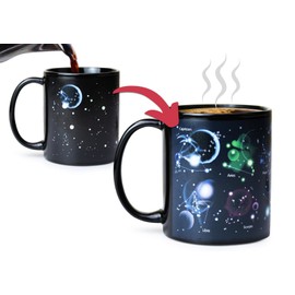 MUGKISS Heated Color Changing Coffee Cup, 12 Constellations Birthday Gifts for Men Christmas Gifts Husband, Presents All Space Weird, Stars, Planets, Sky, Astronomy