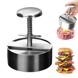 Kmandaovirex Hamburger Press Patty Maker,304 Stainless Steel Burger Press Patty Maker, Non-Stick Patty Maker for Beef, Hamburger Patties, Meat (4.5inch)
