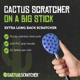 Cactus Back Scratcher for Men & Women, 29" Telescopic Back Scratchers for Adults, Double-Sided Back Scratcher Extendable & Itch Reliever for Back, Head & Body, Extends Up to 29 Inches (Blue)