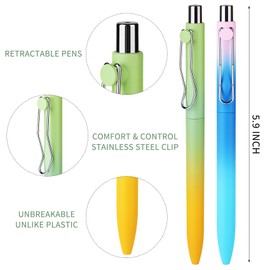 WY WENYUAN Cute Pastel Ballpoint Pens, Fine Point Smooth Writing, Colorful Pens, Black Ink 1.0 mm Journaling Pens Office Supplies for Women & Men, Note Taking
