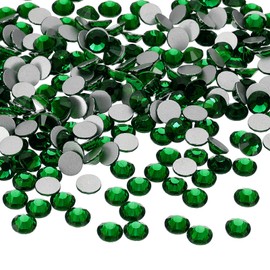 PATIKIL 400Pcs SS30 Round Flatback Crystal 6.3-6.5mm Glass Rhinestones Gems Diamonds for DIY Crafts Clothes Shoes Nail Art Decoration, Dark Green