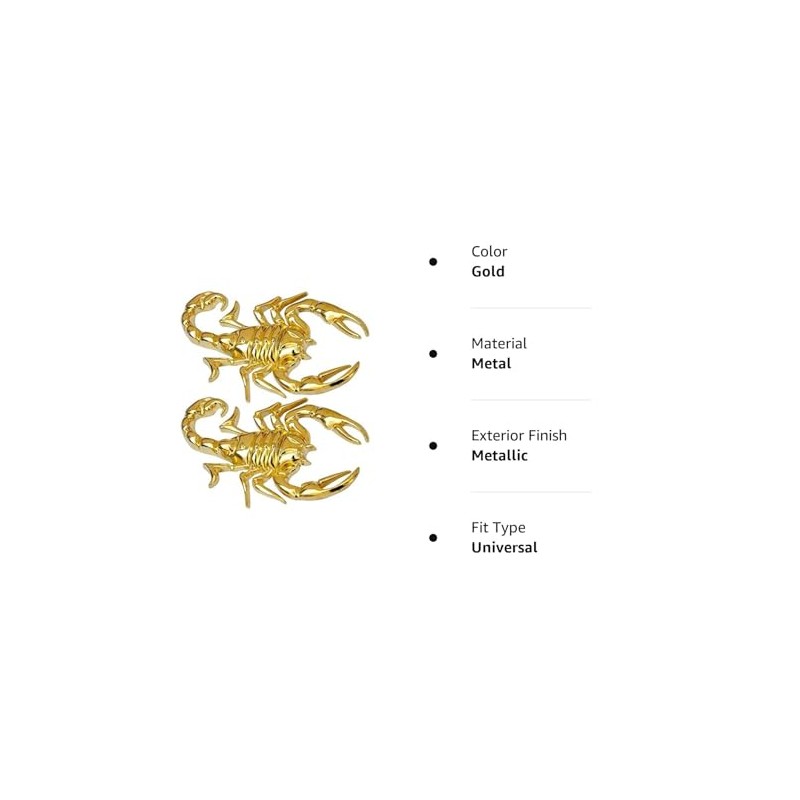 2 Pack Scorpion Sticker Car Decals 3D Funny Cool Metal