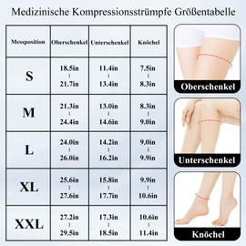 20-30 mmHg Medizinische Kompressionsstrümpfe Damen Herren Klasse 2,Offene Zehe Oberschenkel Lang Kompressionssocken Abgestufte Unterstützung Stützstrümpfe,Thrombosestrümpfe für Krampfadern Ödeme Flug