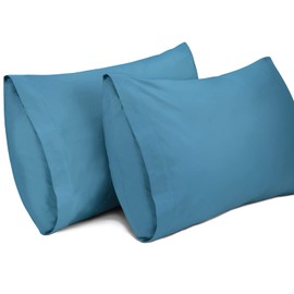 Lirex Pack of 2 cushion covers, 50 x 80 cm, 100% cotton pillowcases, anthracite cushion cover, hypoallergenic, Oeko-Tex certified, blue