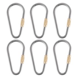 Exqufood 6 x Mini-Titan-Karabiner, klein, stabil, D-Ring-Schlüsselanhänger-Clip für drinnen und draußen, Rucksack, Klettern