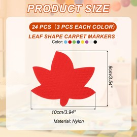 PATIKIL 4 Inch Carpet Spot Markers, 24Pcs Leaf Shape Floor Dots Markers Carpet Spots for Classroom Decoration Elementary Preschool Supplies, Mixed Color