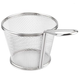 Mini Chips Fry Basket, 4 Inch Stainless Steel Deep Fry Wire Mesh Basket for Home Kitchen Food Strainer Chips Onion Rings Chicken Cooking Tool