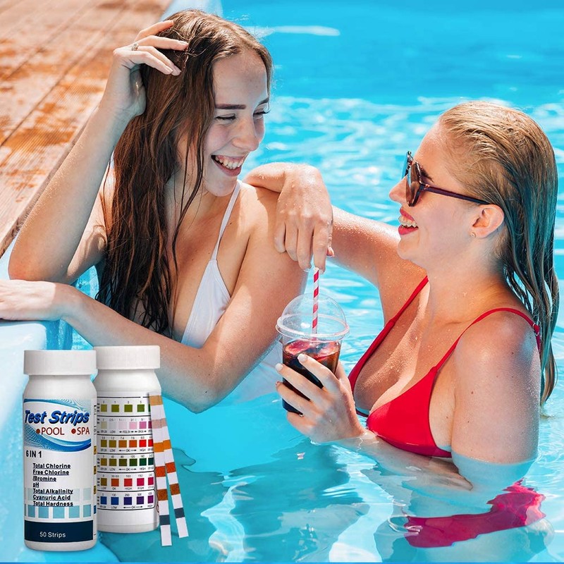 100 Pcs Hot Tub Testing Strips,6 in 1 Kit Pool