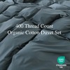 Overket 100% Organic Cotton Duvet Cover Queen Size 400 Thread
