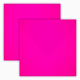 Square Envelopes 12.5 x 12.5 cm / 125 x 125 mm / 100 g/m² / Pack of 25 Neon Pink