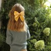 Yellow Velvet Ribbon Linen Hair Bows 5" Soft Velvet Fable