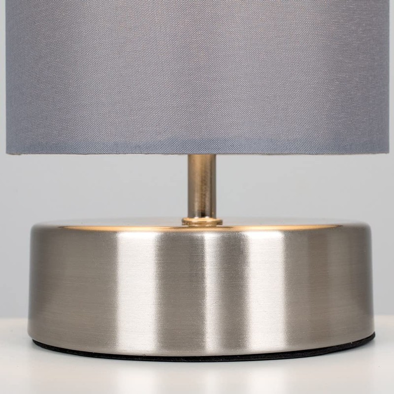 Pair of - Modern Brushed Chrome Touch Dimmer Bedside Table