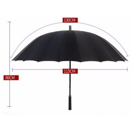 Meichoon 24 Ribs Large Umbrella for Rain Fashion Long Handle Straight Anti-UV Sun Stick Umbrella Blue