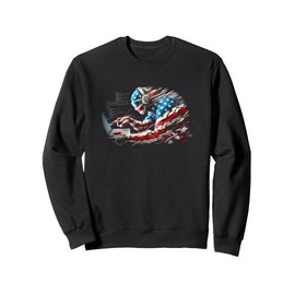Cyber Security American Flag Proud Tech Patriot Design Sweatshirt