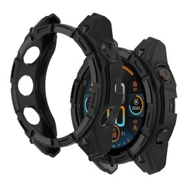SEIAIYG Case Compatible with Garmin Enduro 3, Soft TPU Shockproof Protective Case for Watch Bezel - Black