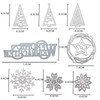 Pack of 8 Cutting Dies Christmas Tree Merry Christmas Snowflake