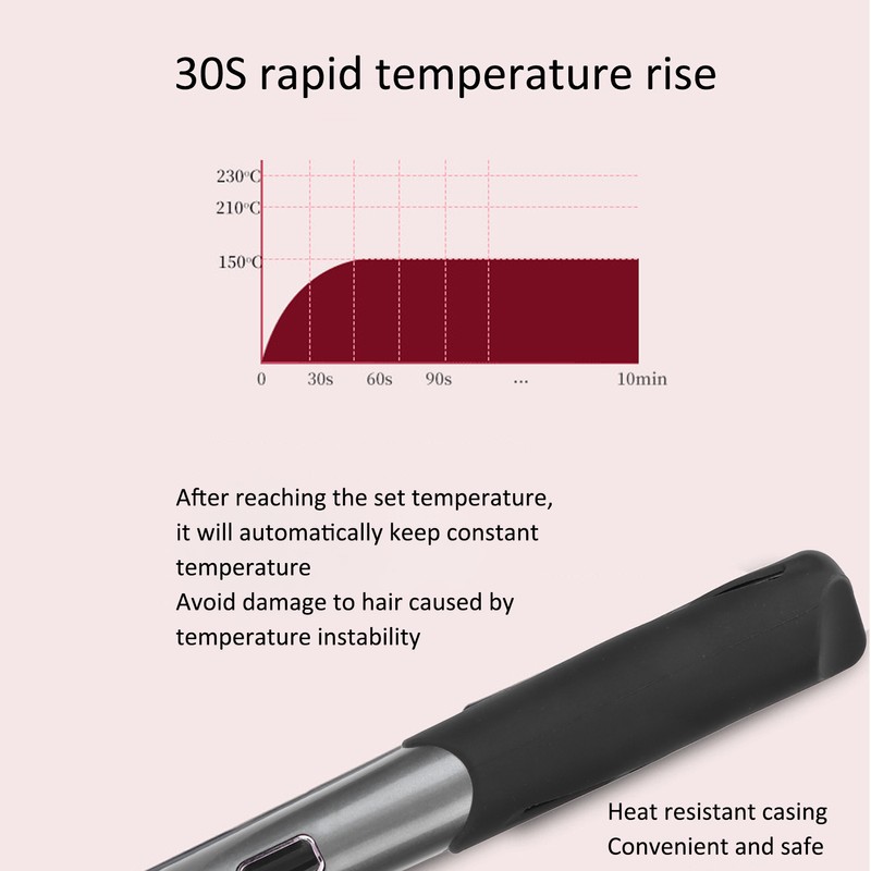 Hair Straightener Curler Professional Temperature Adjustable LCD Curling Iron for