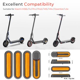 MGDC Scooter Wheel Cover Reflective Strips for M365 Pro 1S Essential Pro2 Mi3 (Orange Color)