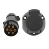 7 Pin Trailer Plug Socket with Gasket Bracket Kit Wiring