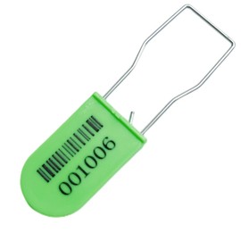 Plastic Padlock Seal with Barcode and Number Security Seals Wire Padlocks Tamper Tags Locks Green