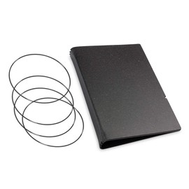 A6 Revolutionary Sustainable X17 Concept for Notebook Personal Organiser and Diary / Cover for 3 Notebooks Recycled Leather Grey Graphite Made in Germany