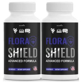 (2 Pack) Flora Shield Capsules, Supports Gut & Digestive Health & Comfort Pills