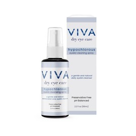 VIVA Eyelid Cleansing Spray | Pure, Hypochlorous Acid | Gentle, Effective Eyelid & Lash Cleanser to Remove Allergens, Dirt, Oils, Makeup | 2.2 fl oz (65ml)