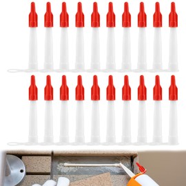 20 Stück Kartuschenspitzen Transparent, Silikon Spitzen mit Kappen, Silikonspitzen, Silikondüsen Abdichten Düsen, Ersatzspitzen Abdichten Kappen für Dichtungskappe Klebedichtmittel