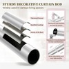 Silver Rainbow Curtain Rod Adjustable Heavy Duty Crystal Ball,18-45"