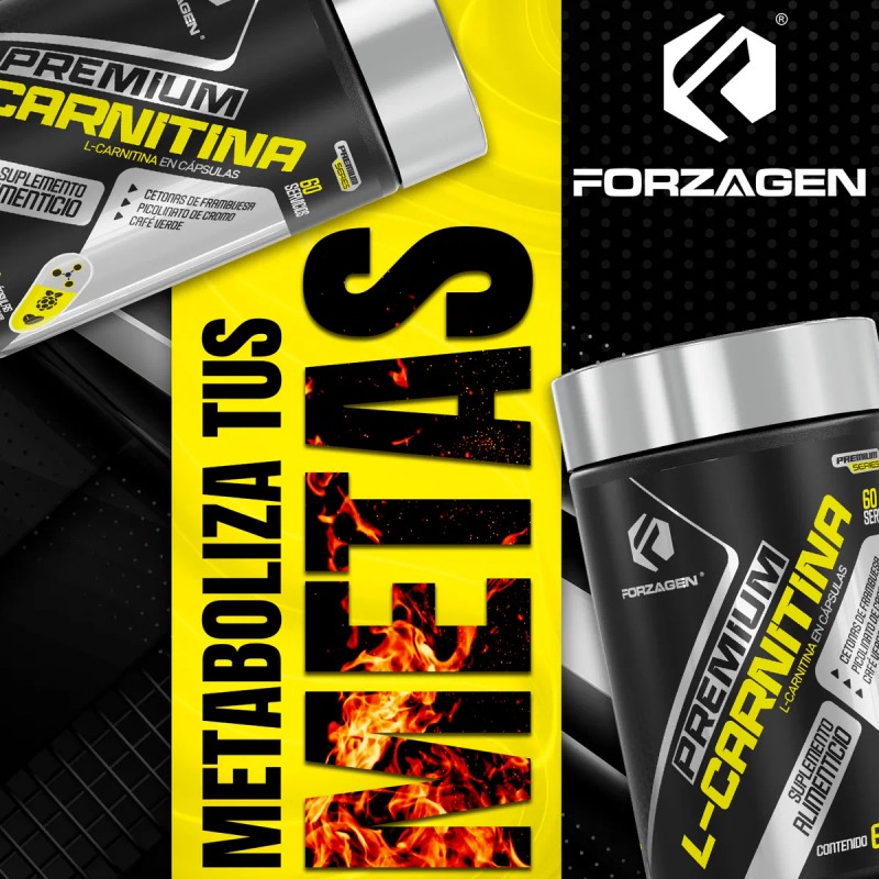 Forzagen Premium L-carnitina 60 Caps Complejo Termognico Sin Sabor