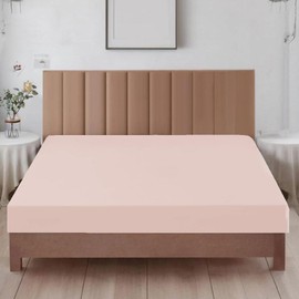 Ev Dekor Single Fitted Sheet Blush,Pink - Deep Pocket Bedsheet 14inch (35 cm) - Soft Brushed Microfiber Fitted Bed Sheet Single Size – Easy Care Bottom Sheets, 35cm deep fitted sheets