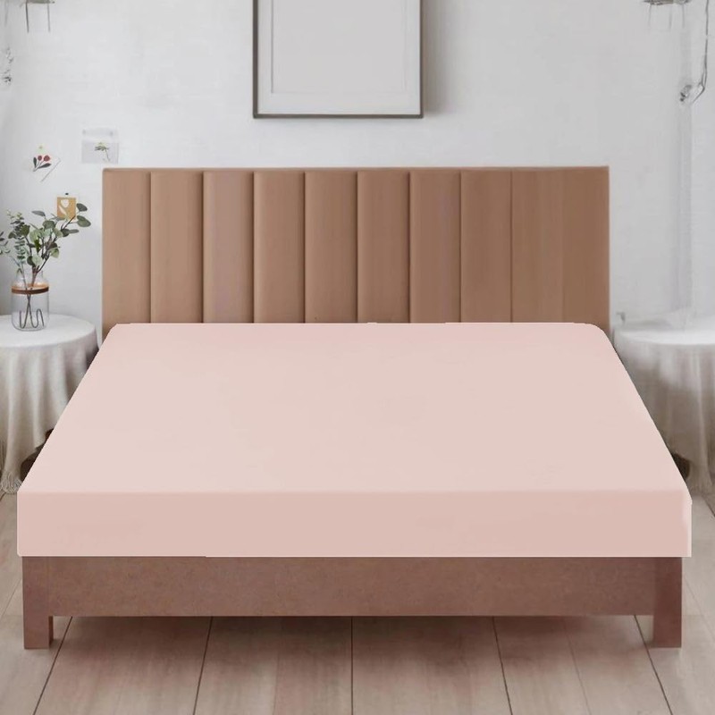Ev Dekor Single Fitted Sheet Blush,Pink - Deep Pocket Bedsheet