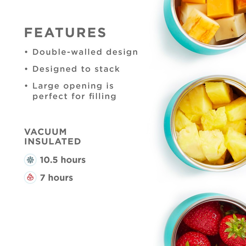 Zoku Neat Stack 16oz Double Wall Vacuum Insulated Food Container,