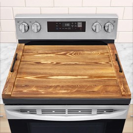 30"x22" Noodle Board Stove Cover for Electric Stoves & Gas Stoves, Cabonized Wood Ranges Stovetop Cover for Extra Counter Space, Also Sink Cover & Serving Tray