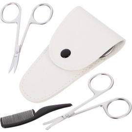 Minkissy Kit de tijeras para barba y bigote para nariz y oreja, 4 unidades