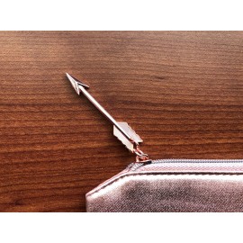 LANCOME Shiny bronze rose gold metallic Makeup Bag Case 2021