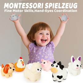 YIQOGAME Montessori Toy from 1 Year - Animal Pairing Game with Learning Sorting Toy Function, Colour Recognition & Sensory Elements, Motor Skills Toy to Promote Fine Motor Skills & Cognition