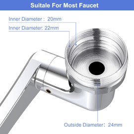 1440 Swivel Multifunctional Robotic Arm Faucet Extender, Large-Angle Rotating Splash Filter Faucet Aerator for Kitchen and Bathroom Sink, Kitchen Extension Faucet, 2 Water Outlet Modes 1 Pcs