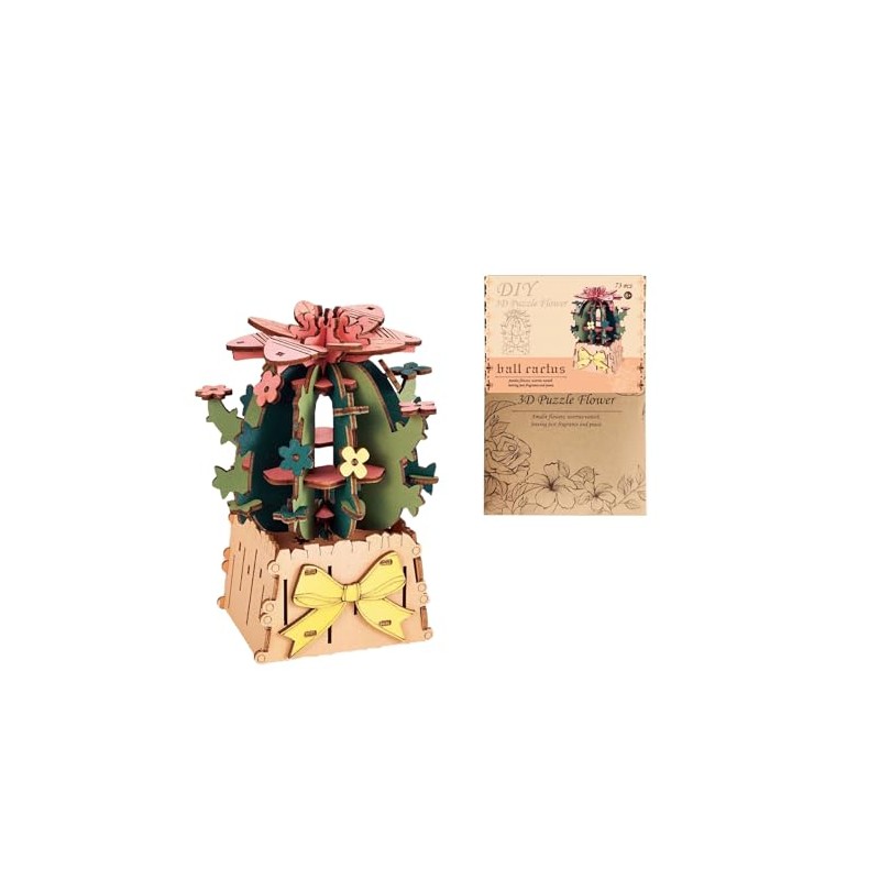 3D Flower Wooden Puzzles for Adults DIY Wooden Flowers Model