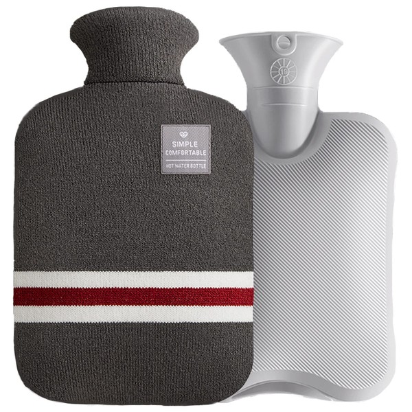 Hot Water Bottle, Eco Hot Water Tampo, Capacity 3.3 gal (1 L), Capacity 2 L; Hot Water Filling Type, Cute, Soft, Thermal Cover Included, No Electricity Required, Warm Goods, Warming Goods, Suitable