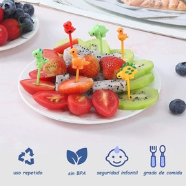 HASAKI 60 piezas de palillos para lunch niños,Fruta tenedores para niños,reutilizable mini obento accesorios, tenedor de postre de dibujos animados，Adecuado para frutas, postres, almuerzos, bento, artículos para fiestas