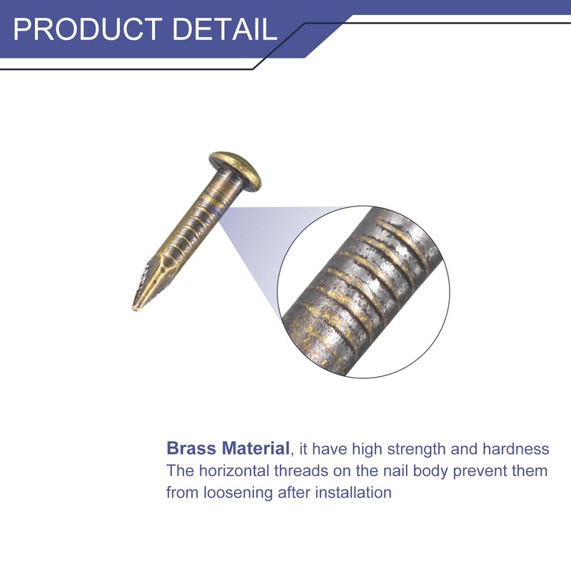 sourcing map 70Pcs Small Tiny Nails 1.5x10mm(DXL) Tiny Brass Nails