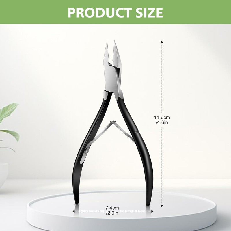 Toenail Clippers Straight Blade for Thick Toenails, Wide Open Pointed