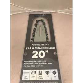 Archer Bar and Chain Combo 20" Bar Chain Combo .325-050-78 Replaces Echo Poulan Dolmar McCulloch Shindaiwa