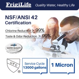 FrigiLife 1 Micron 10" x 2.5" Whole House CTO Carbon Sedimen Water Filter Compatible DuPont WFPFC8002, WFPFC9001, SCWH-5, WHCF-WHWC, FXWTC, RO Unit for Under Sink & Countertop Filtration System,3Pack